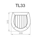 EUDE TL33 Toiletdeksel in teak (compact formaat)