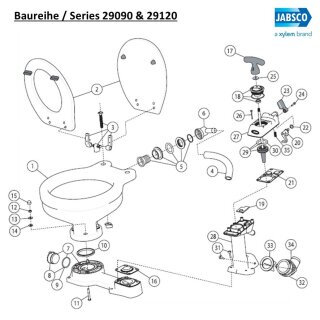 ジャブスコ すがすがしい マリントイレ用 便座 フタ 蓋 ふた コンパクト用 アッセンブリー JABSCO 29097-1000