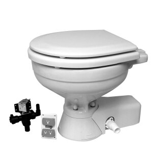 Jabsco 37045-1092 Quiet Flush Elektrische Toilette mit Magnetventil, Komfortgröße, 12V