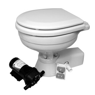 Jabsco 37245-1094 Quiet Flush Elektrische Toilette mit Spülpumpe, Komfortgröße, 24V