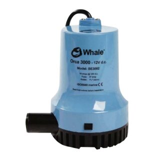 Whale BE3002 pompe de cale électrique submersible Orca, 3000GPH 12V