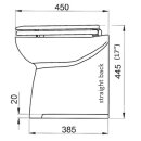 Jabsco 58040-1024 Deluxe Flush WC met magneetventiel, 17" met verticale rug, 24V