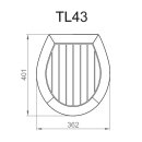EUDE TL43 Toiletdeksel in teak (comfort maat)
