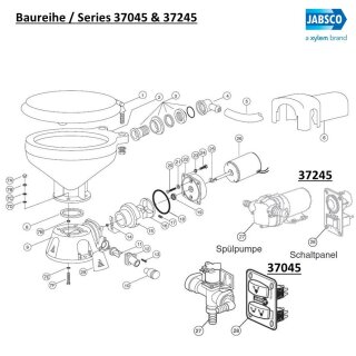 Jabsco 37072-0092 Waste Pump Assembly Quiet Flush 12V