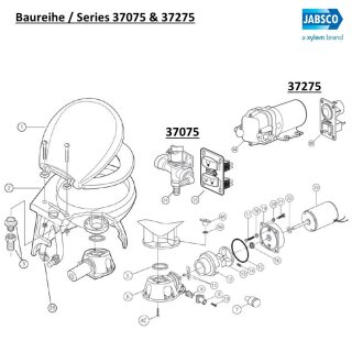 Jabsco 37072-0092 Waste Pump Assembly Quiet Flush 12V