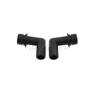 Flojet 20381710 Pentaflex/6000 Series Port Kit (2 pcs.), snap-in port x 19mm (3/4") hose barb, 90° elbow, O-Ring EPDM
