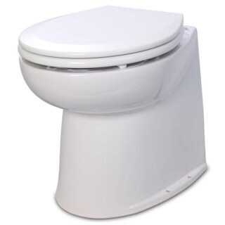 Jabsco 58060-3012 Deluxe Flush WC mit Magnetventil, 14" mit angewinkelter Rückseite, Soft Close, 12V