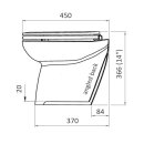 Jabsco 58260-3012 Deluxe Flush WC con pompa di risciacquo, 14" , con schienale smussato, chiusura soft, 12V