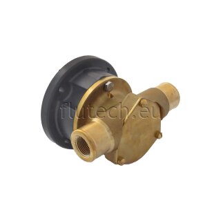Jabsco 50005-00-8413 Flexible Bronze Impeller Pump with flange adapter, BG 005, 9,5mm (3/8") BSP threaded ports, NIT