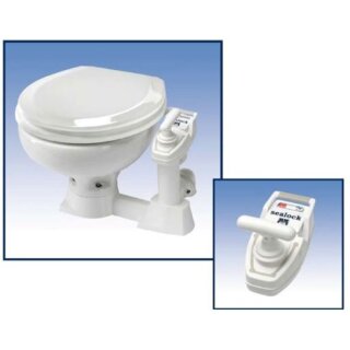 RM69 RM012 Sealock Toilette, kleines Becken, Holz Sitzgarnitur (weiß)