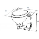 RM69 RM101.W Standard Marine Toilette, kleines Becken (Standard), Kunststoff Sitzgarnitur, Griff weiß