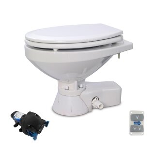Jabsco 37245-4094 Quiet Flush Elektrisch toilet met spoelpomp, comfort maat (nieuw), 24V