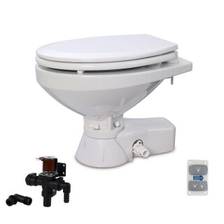 Jabsco 37045-4094 Quiet Flush Elektrische Toilette mit Magnetventil, Komfortgröße (neu), 24V