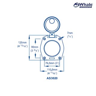 Whale AS3020 Kit di montaggio del ponte inferiore per Gusher 30 (metallo)